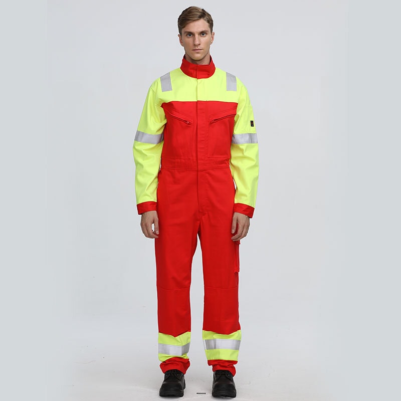 Men'S Welding Flame Resistant Protective Clothing With Reflective Stripes