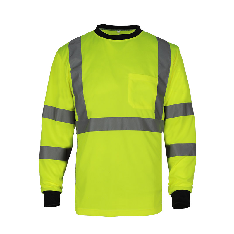 Men'S Reflective Safety Long Sleeve Shirt With Reflective Stripes